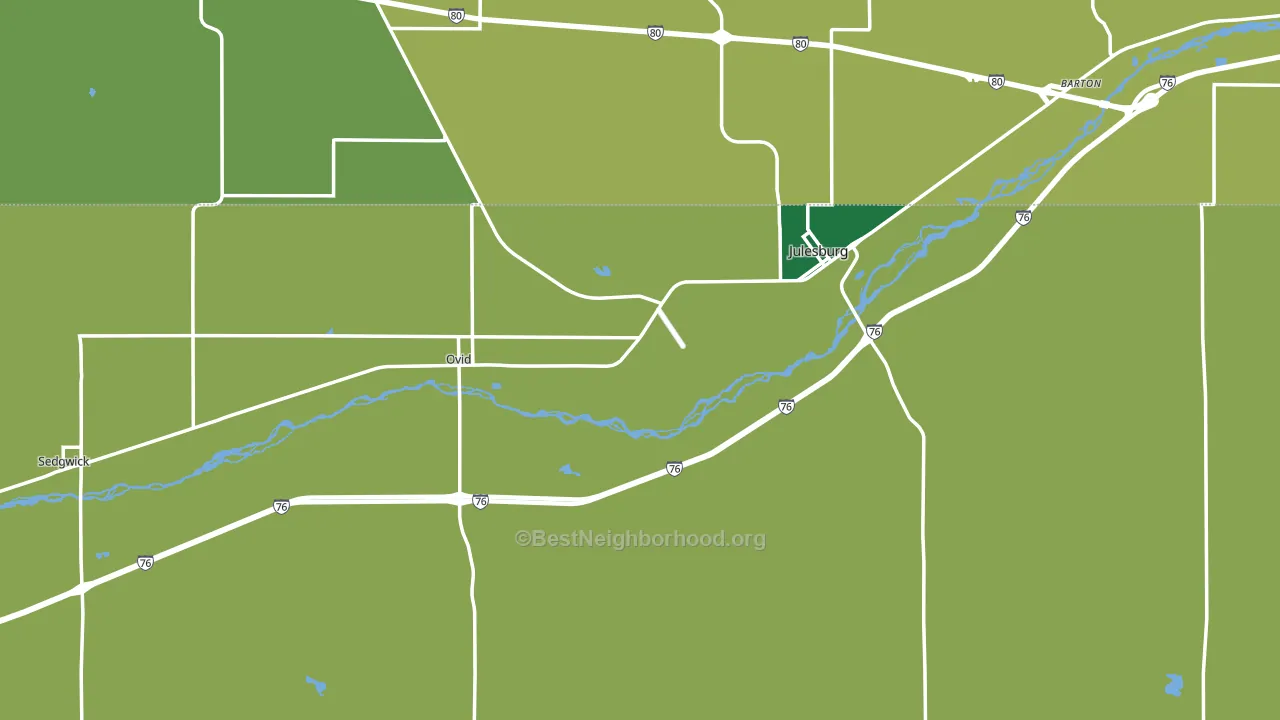 Sedgwick County, CO block-group voter-turnout map