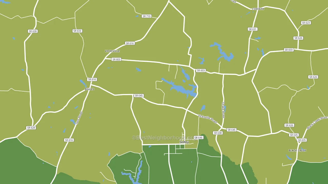 Sedley, VA block-group voter-turnout map