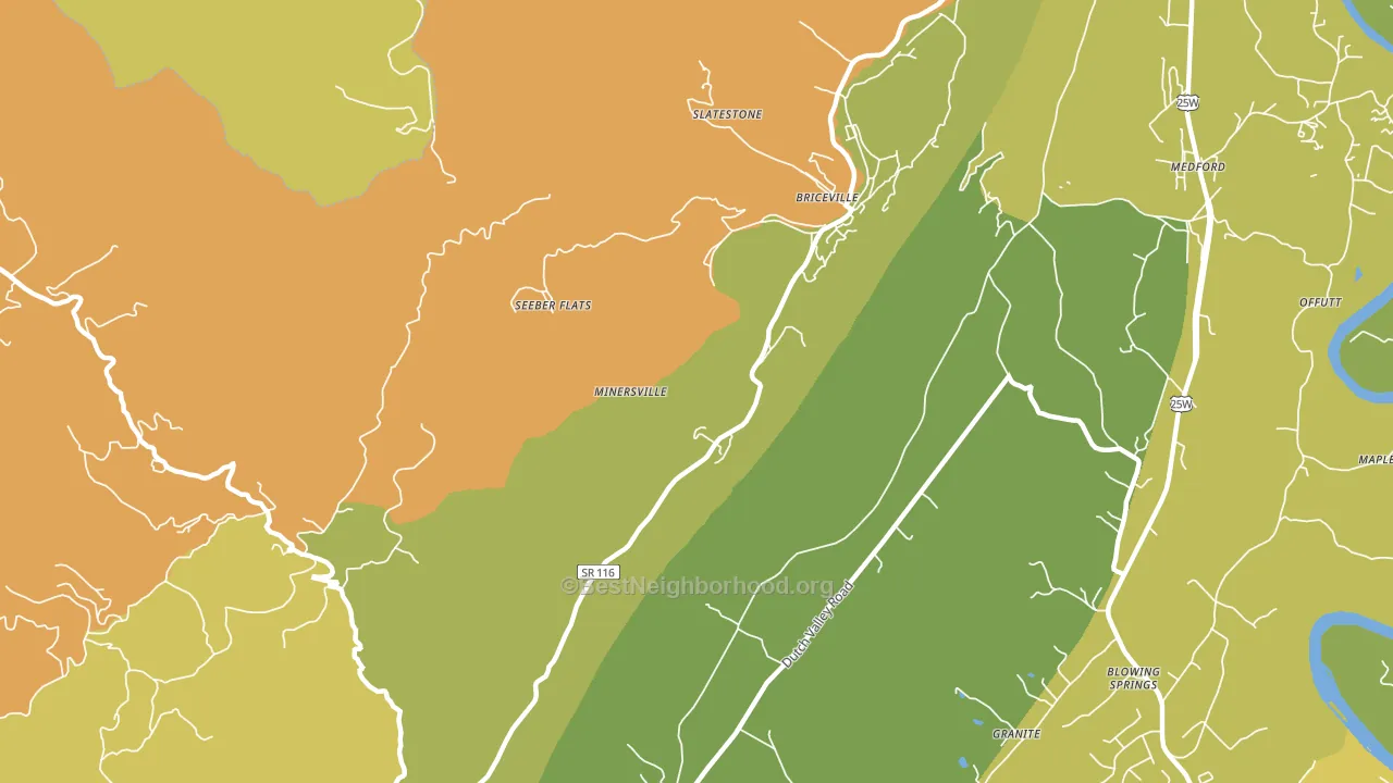Seeber Flats, TN block-group voter-turnout map