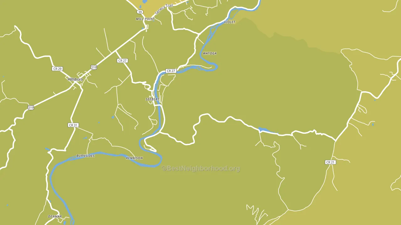 Seebert, WV block-group voter-turnout map