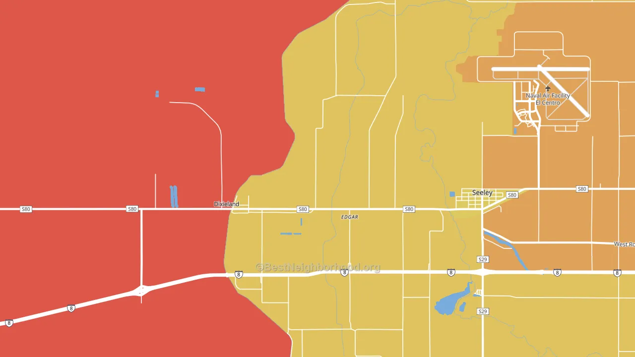 Seeley, CA block-group voter-turnout map