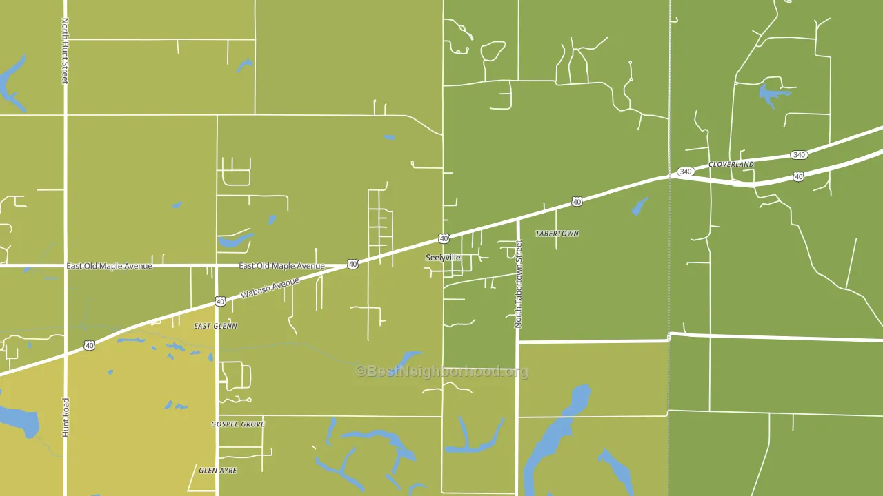 Seelyville, IN block-group voter-turnout map