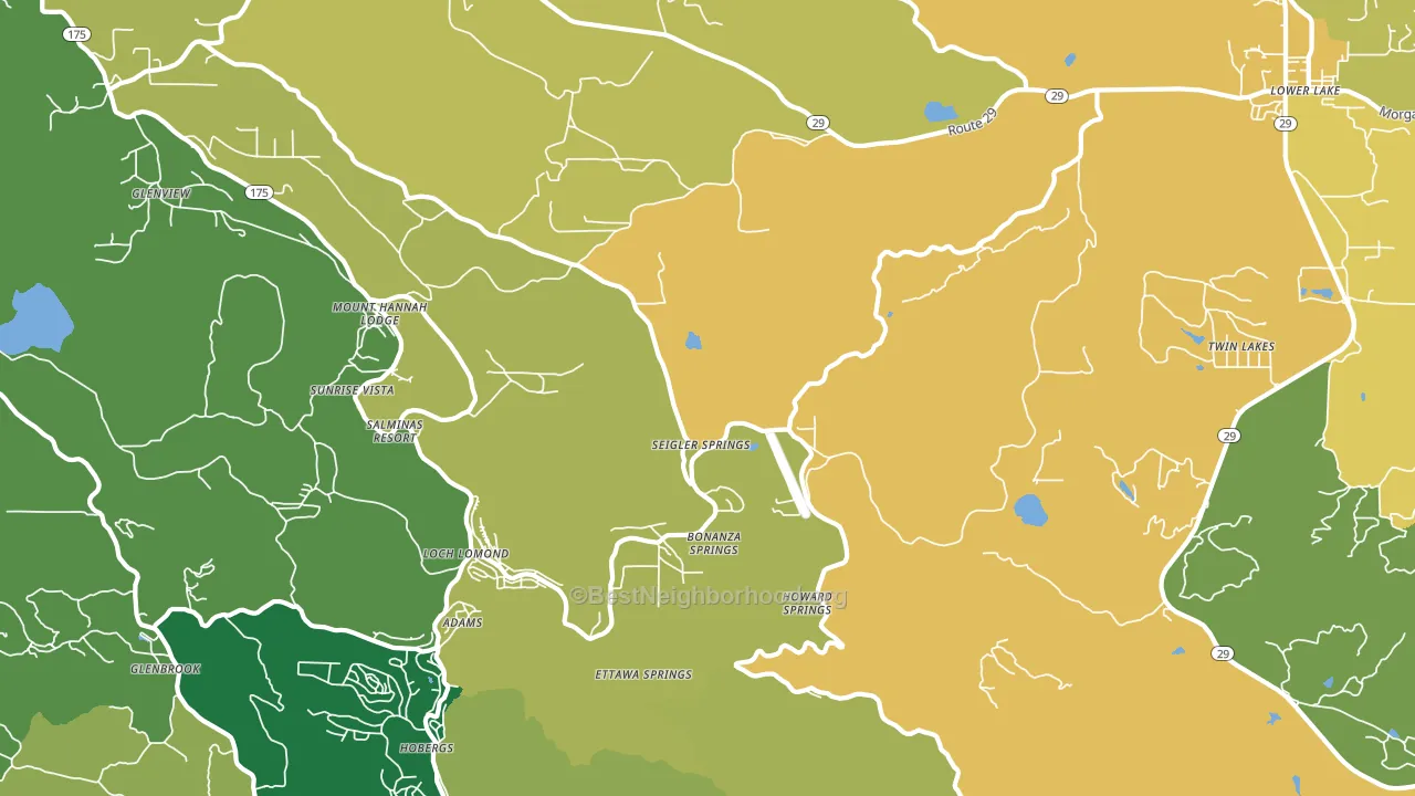 Seigler Springs, CA block-group voter-turnout map