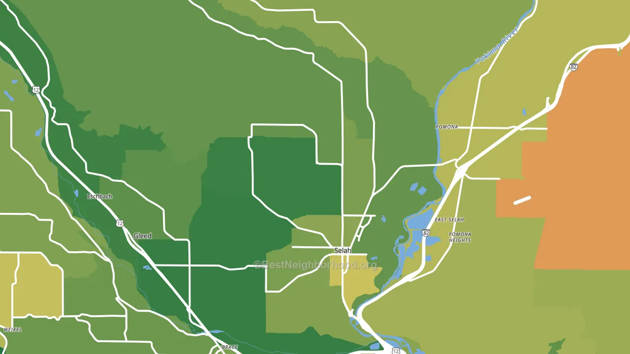 Selah, WA block-group voter-turnout map