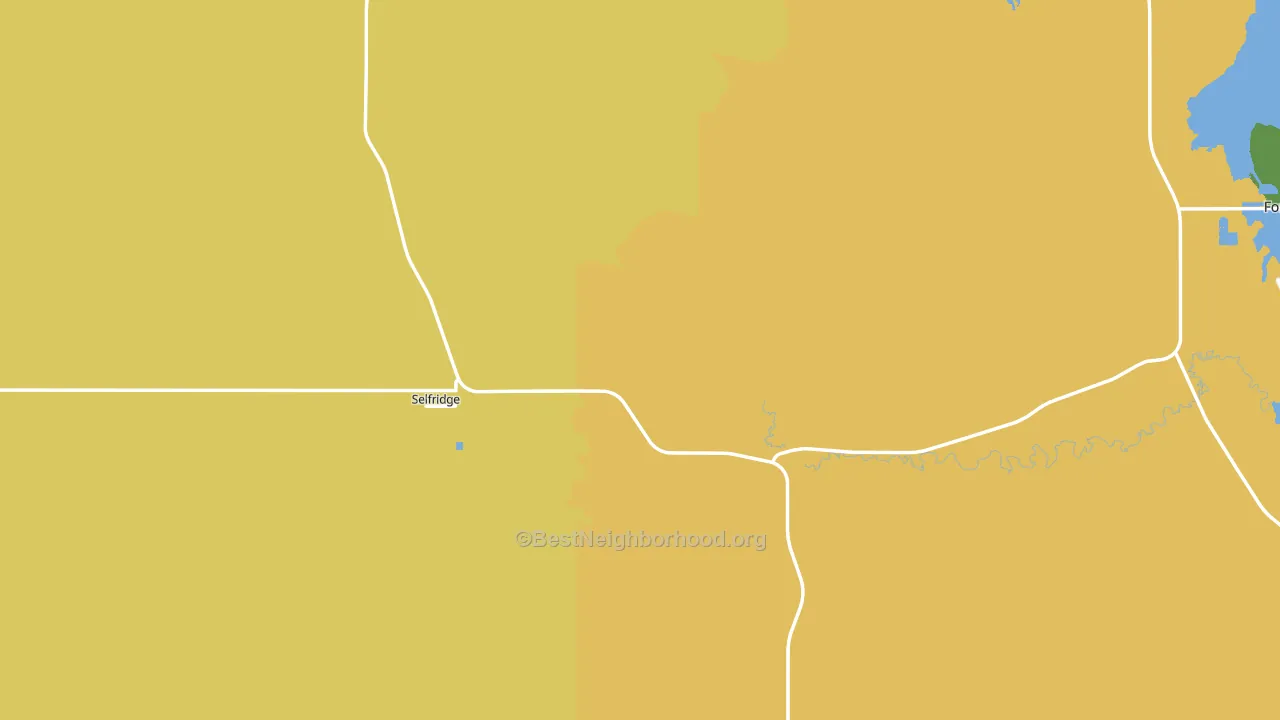 Selfridge, ND block-group voter-turnout map