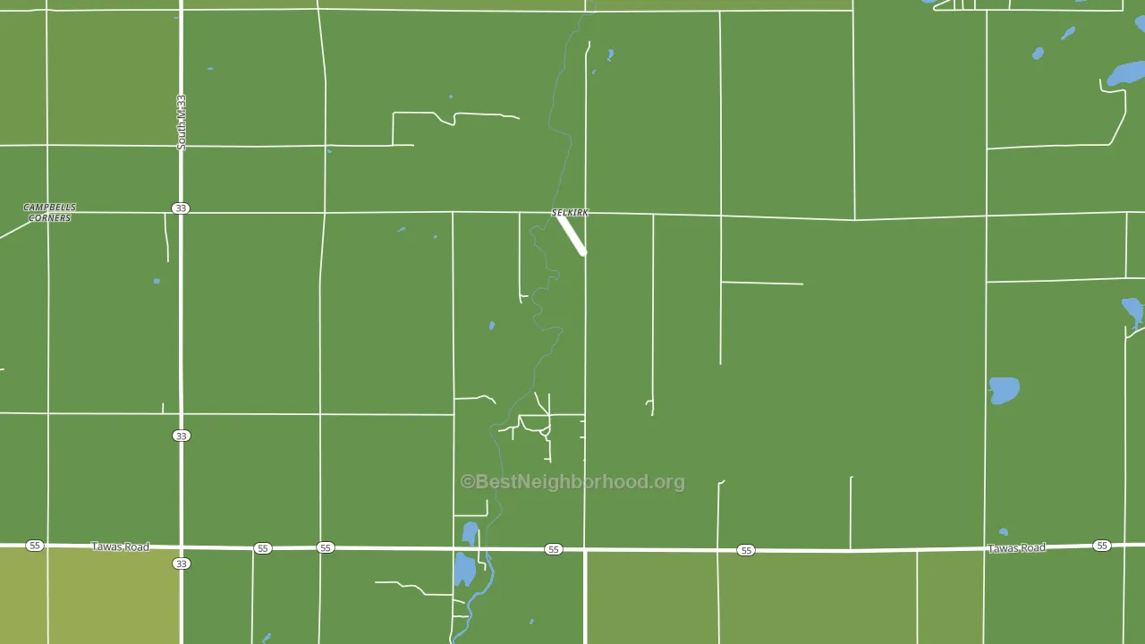 Selkirk, MI block-group voter-turnout map