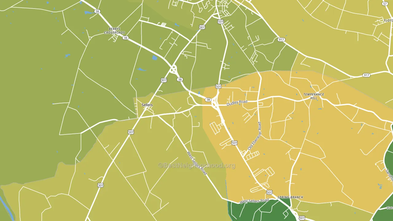 Sellers, SC block-group voter-turnout map