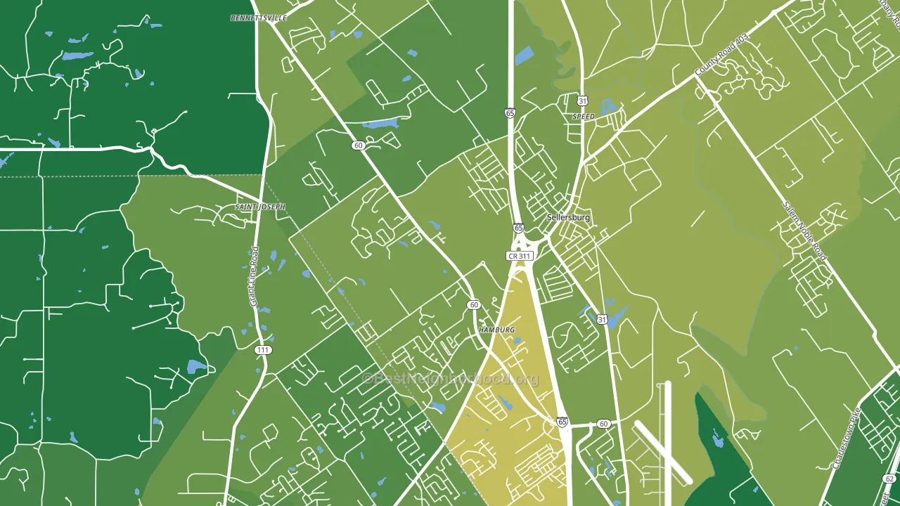 Sellersburg, IN block-group voter-turnout map