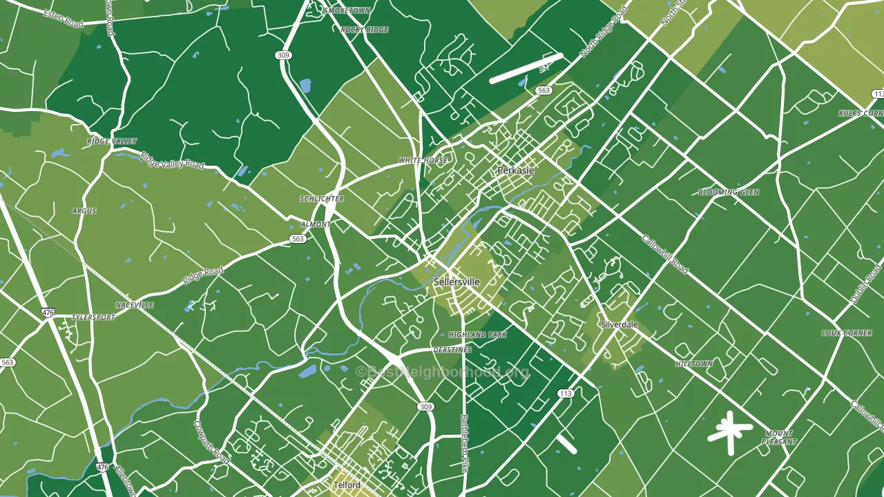 Sellersville, PA block-group voter-turnout map
