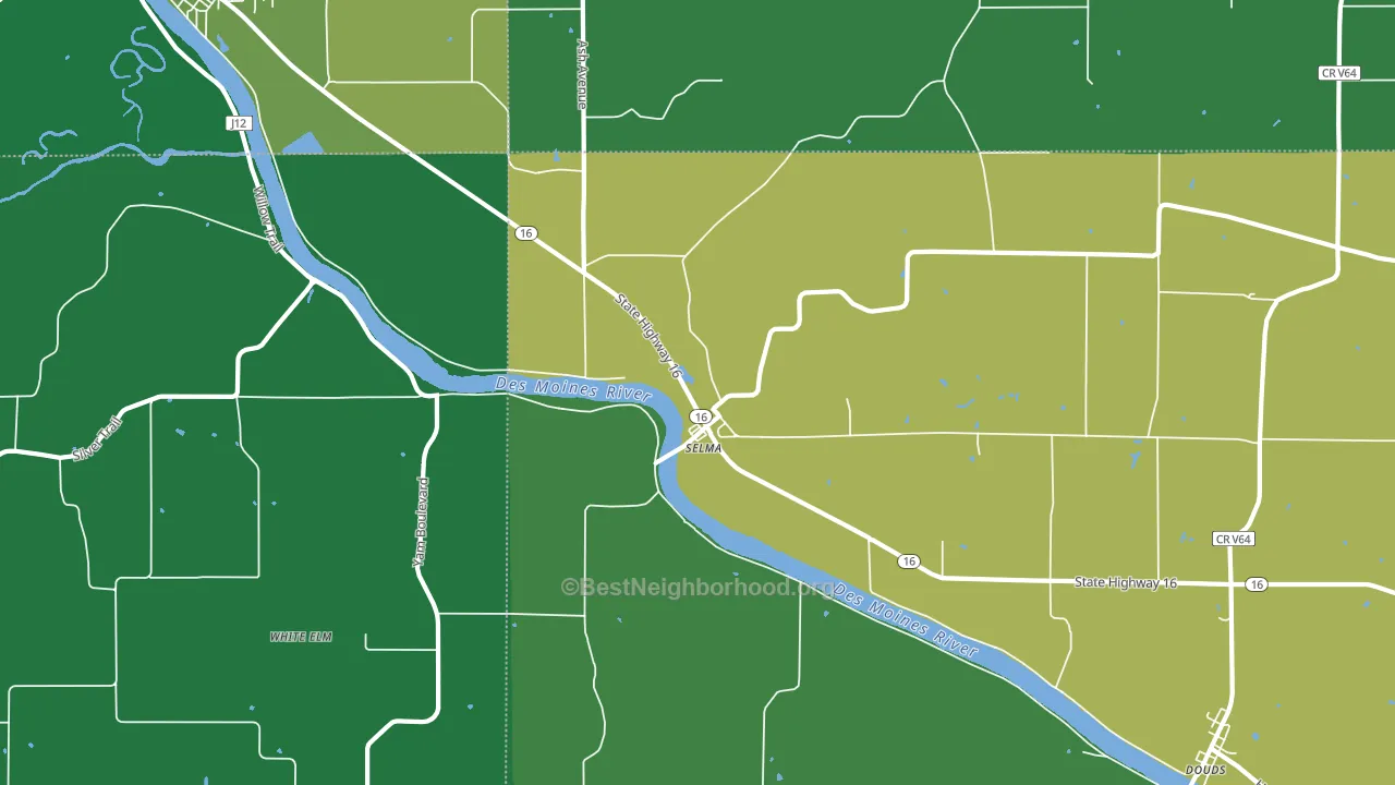 Selma, IA block-group voter-turnout map