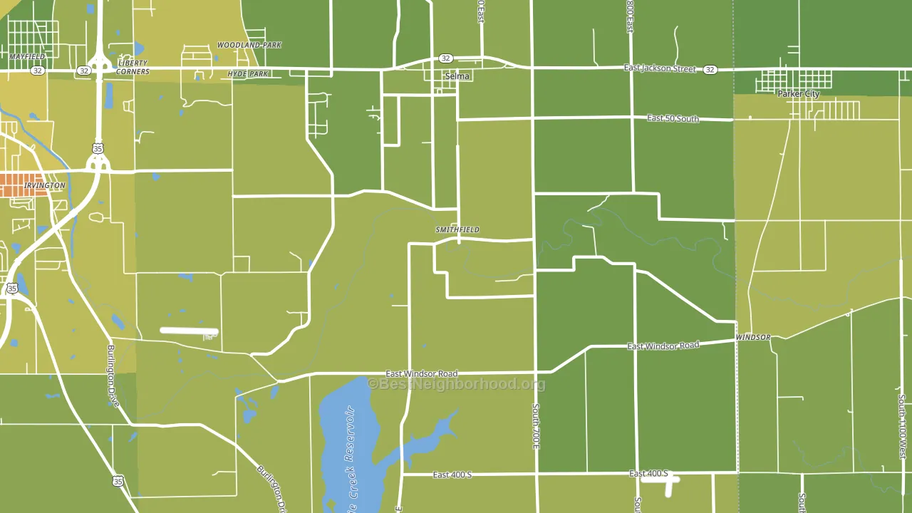 Selma, IN block-group voter-turnout map