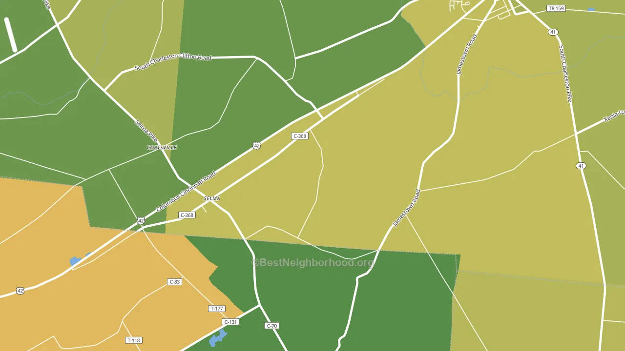 Selma, OH block-group voter-turnout map