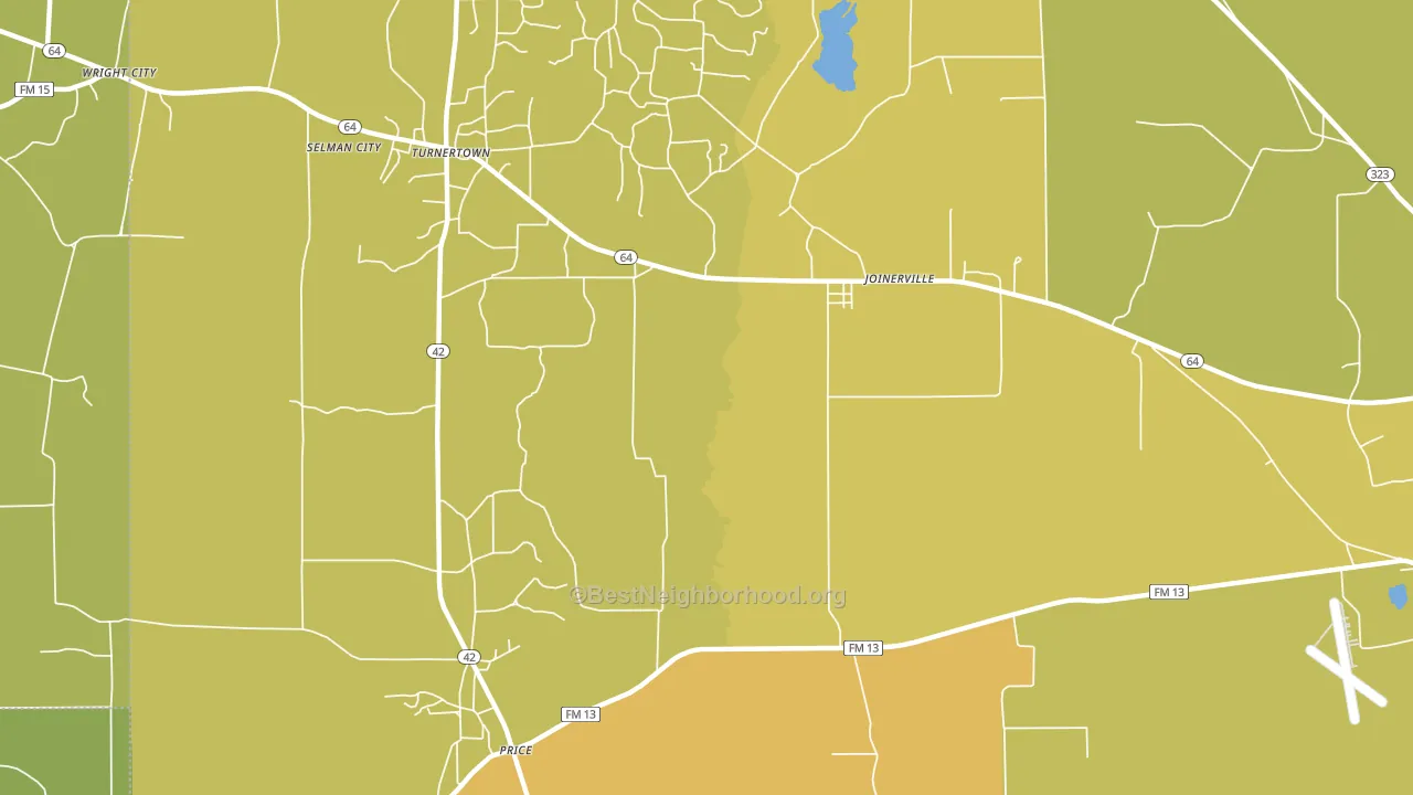 Selman City, TX block-group voter-turnout map