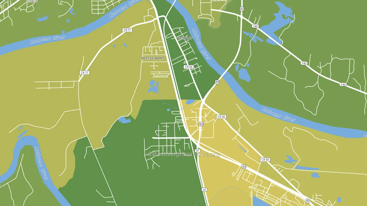 Selmont-West Selmont, AL block-group voter-turnout map