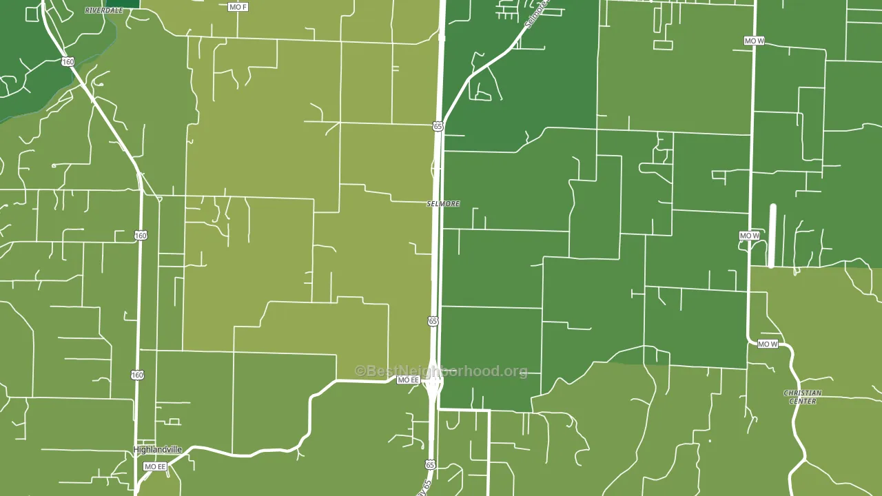 Selmore, MO block-group voter-turnout map