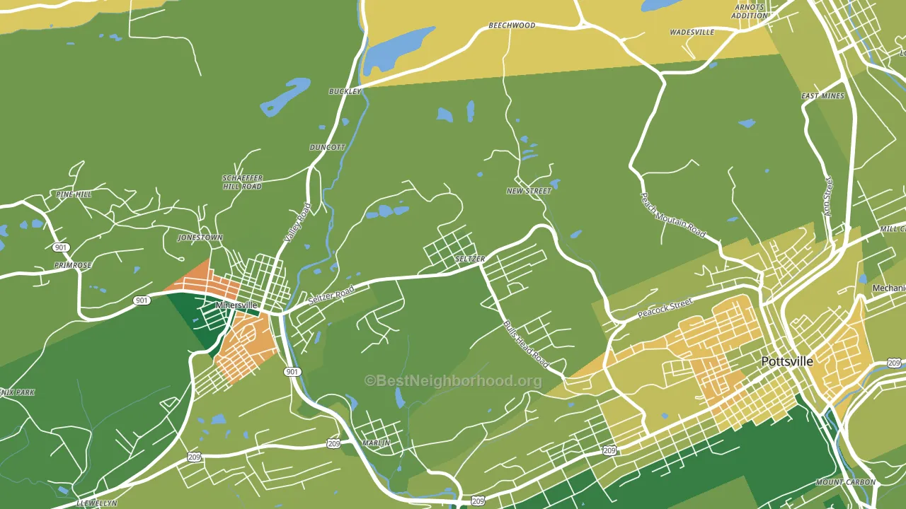 Seltzer, PA block-group voter-turnout map