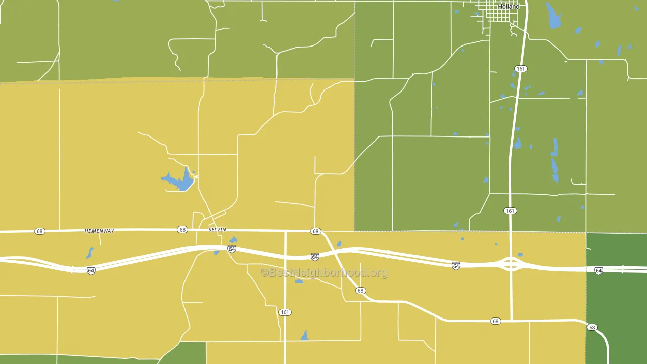 Selvin, IN block-group voter-turnout map