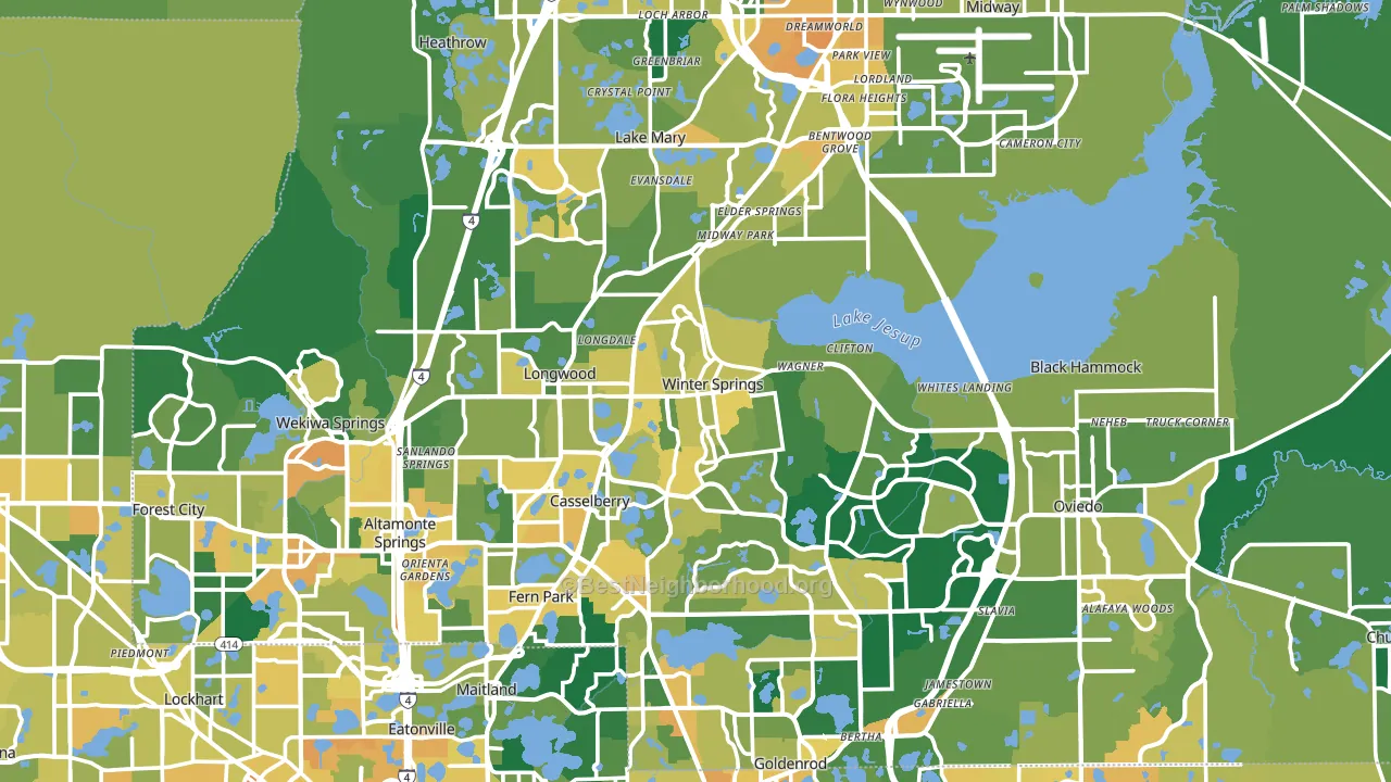 Seminole County, FL block-group voter-turnout map