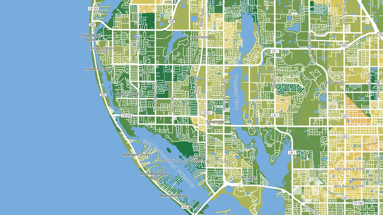 Seminole, FL block-group voter-turnout map