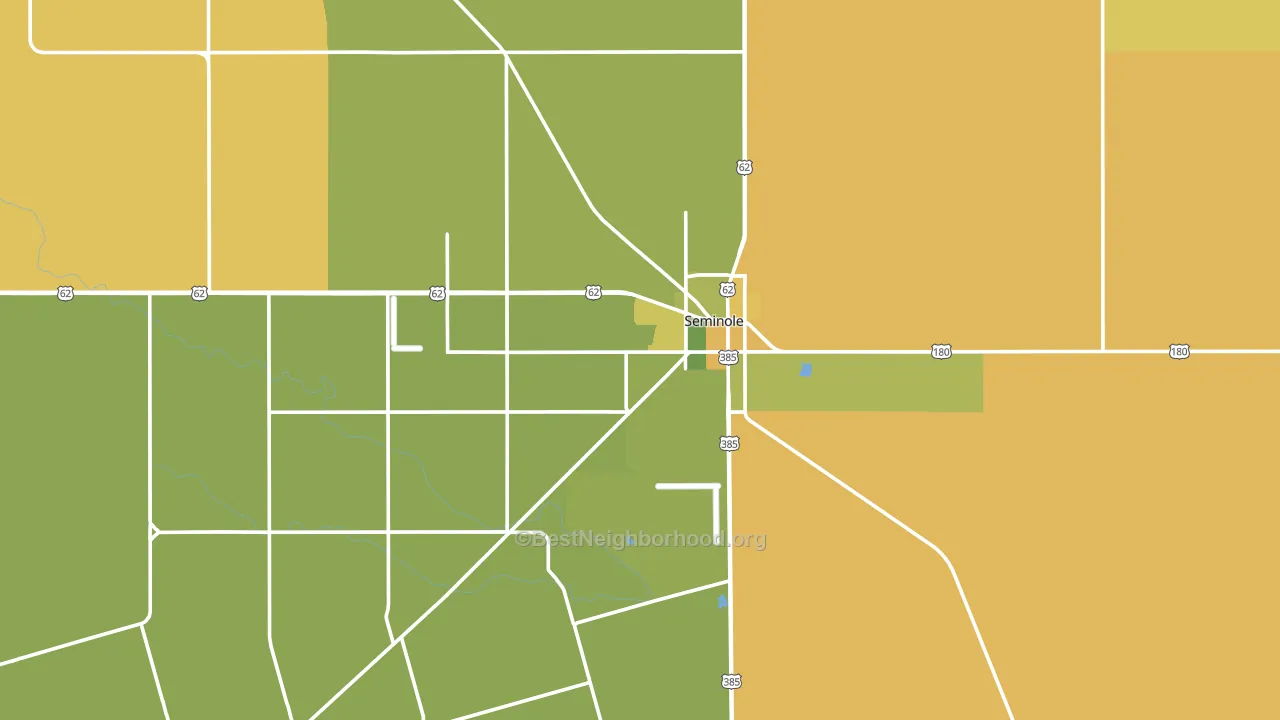 Seminole, TX block-group voter-turnout map