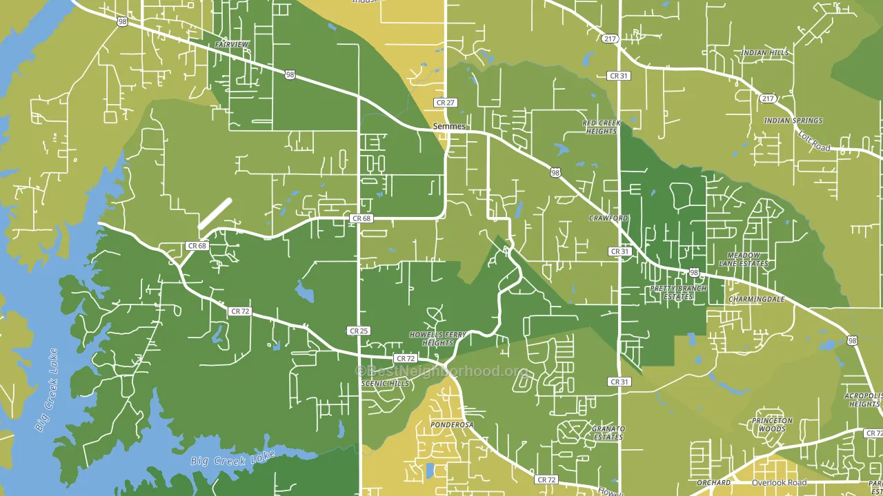 Semmes, AL block-group voter-turnout map