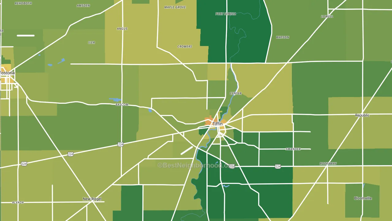 Seneca County, OH block-group voter-turnout map