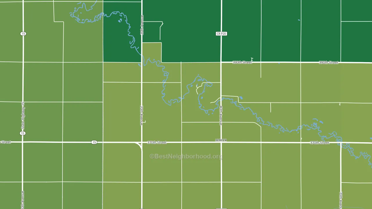 Seneca, IA block-group voter-turnout map