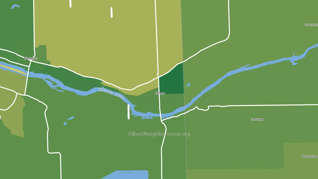 Seneca, IL block-group voter-turnout map