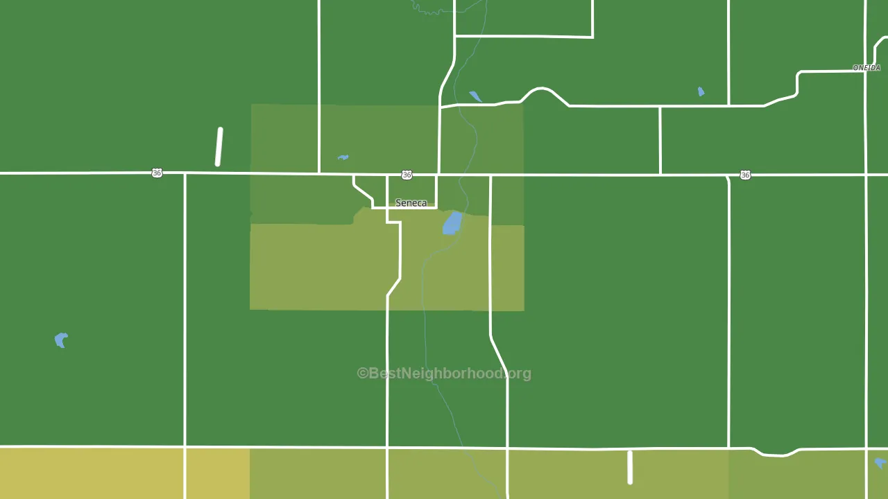 Seneca, KS block-group voter-turnout map