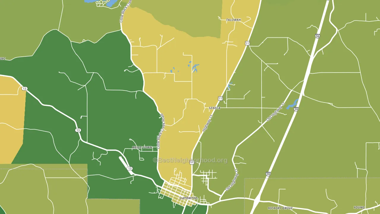 Seneca, MS block-group voter-turnout map