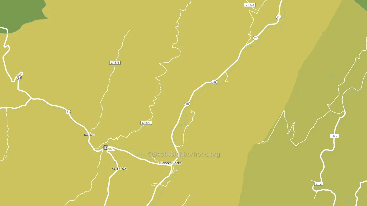 Seneca Rocks, WV block-group voter-turnout map
