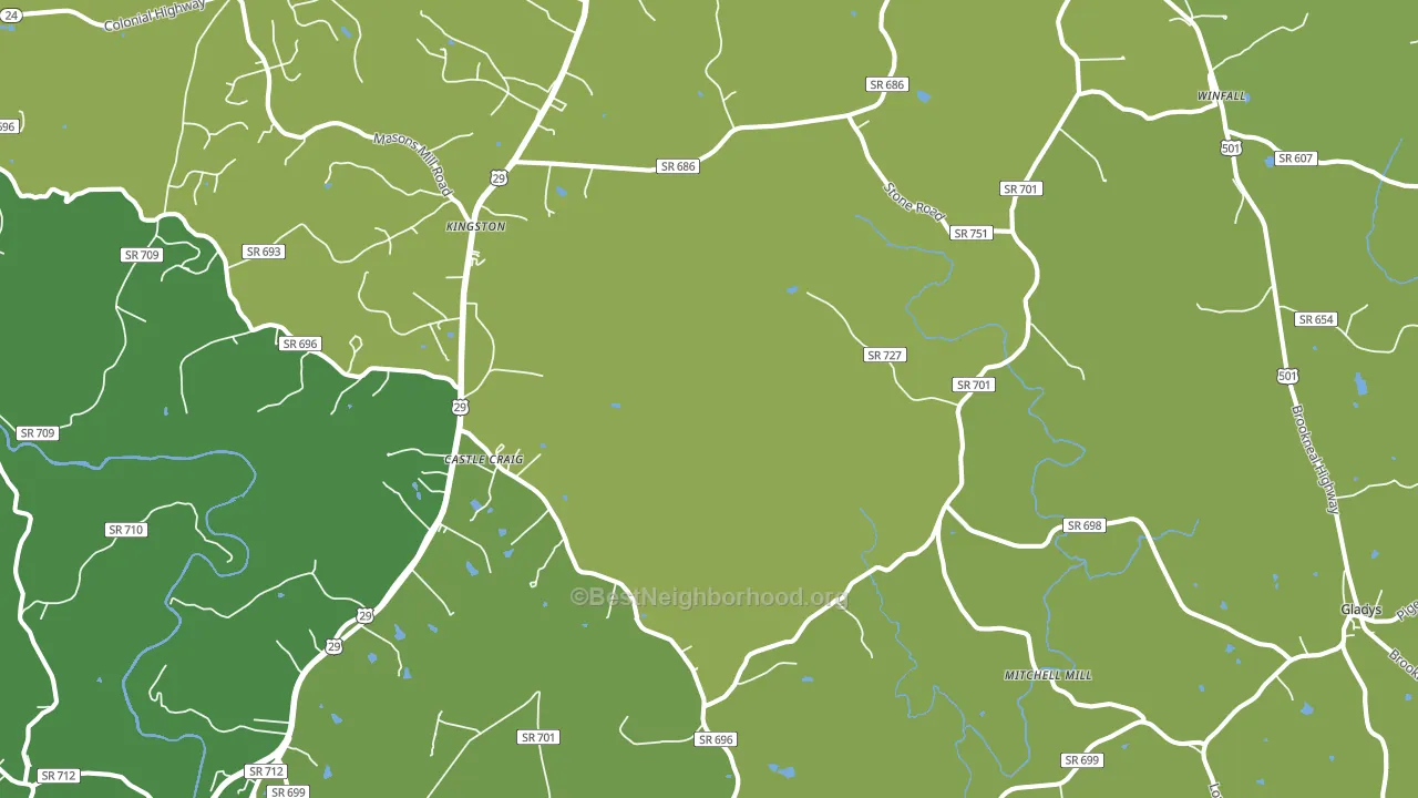 Seneca, VA block-group voter-turnout map