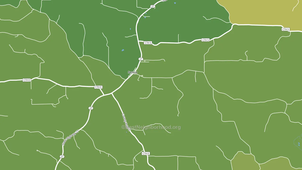 Seneca, WI block-group voter-turnout map