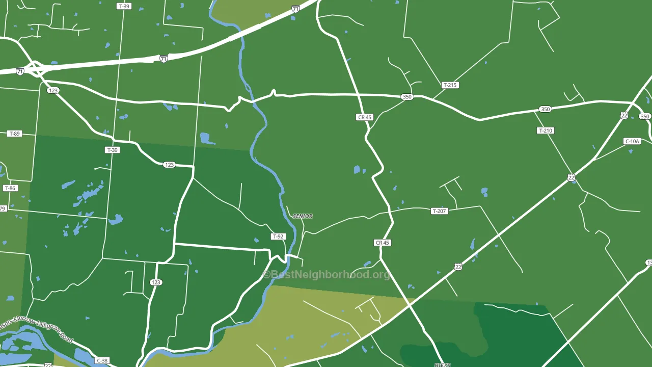 Senior, OH block-group voter-turnout map