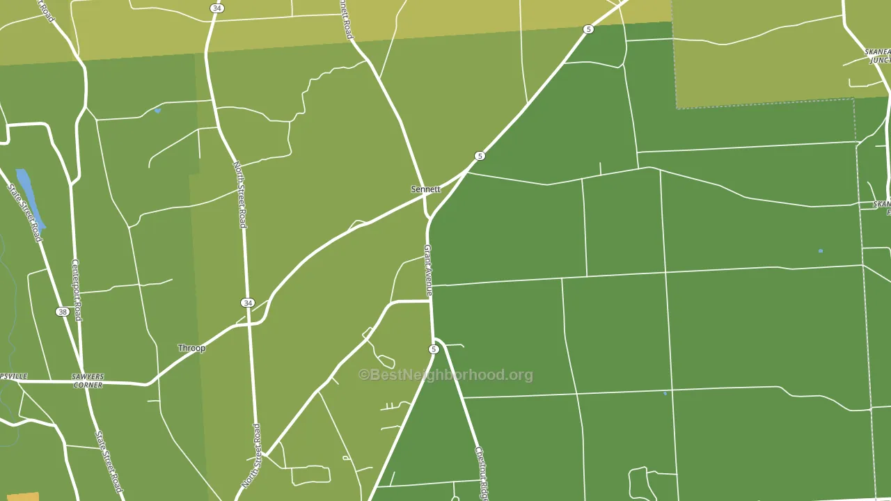 Sennett, NY block-group voter-turnout map
