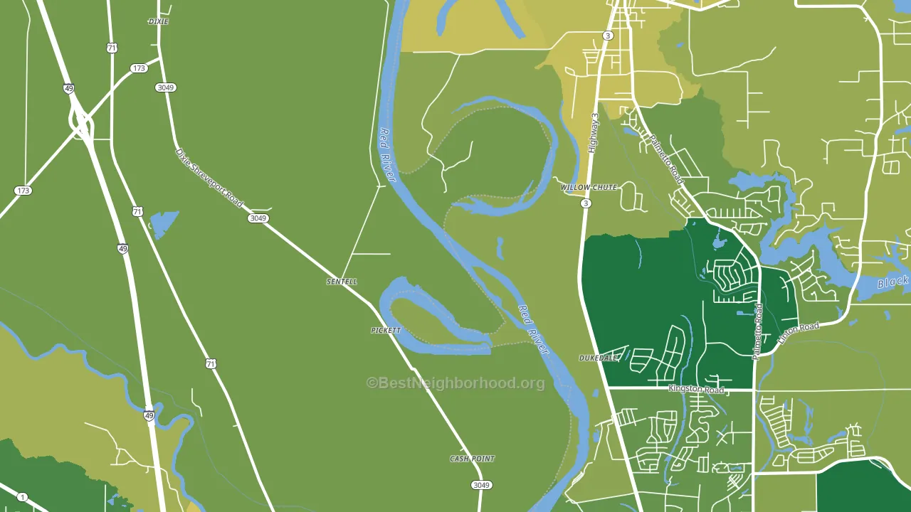 Sentell, LA block-group voter-turnout map