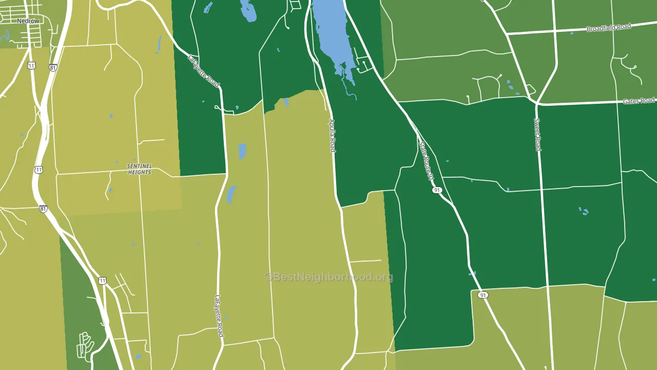 Sentinel Heights, NY block-group voter-turnout map