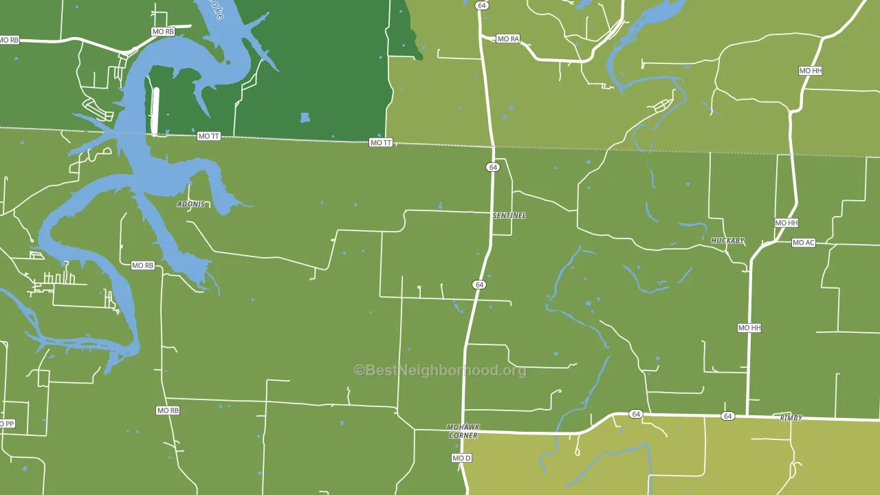 Sentinel, MO block-group voter-turnout map