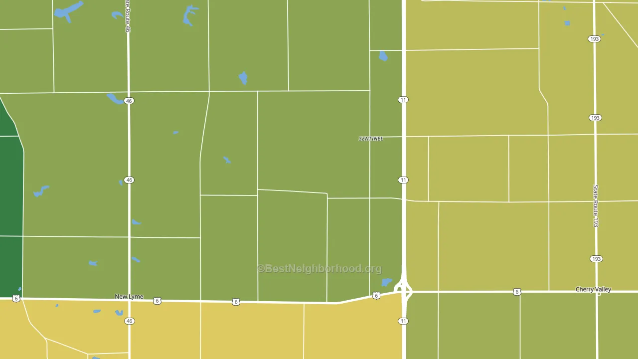 Sentinel, OH block-group voter-turnout map