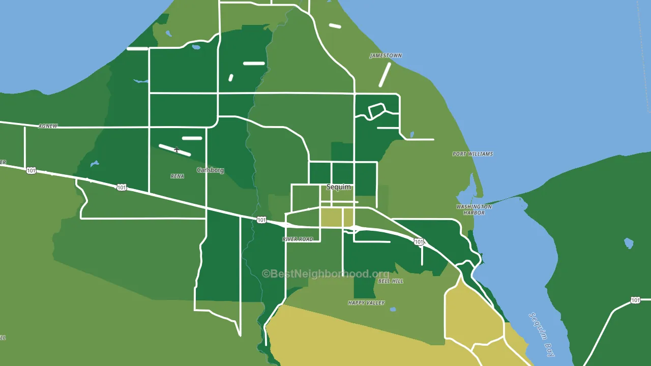 Sequim, WA block-group voter-turnout map