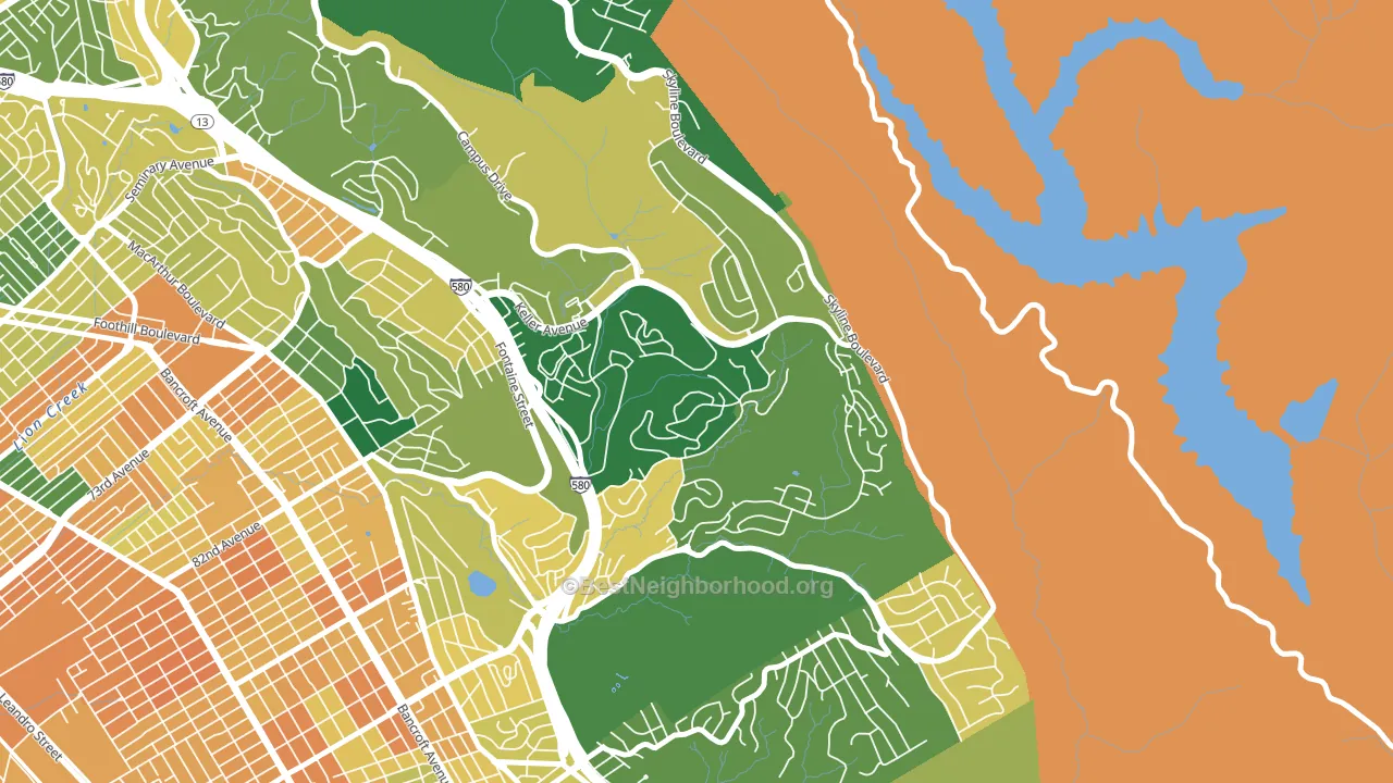 Sequoyah, Oakland, CA block-group voter-turnout map