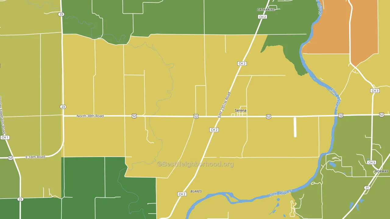Serena, IL block-group voter-turnout map