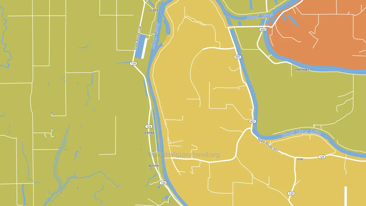 Serena, LA block-group voter-turnout map