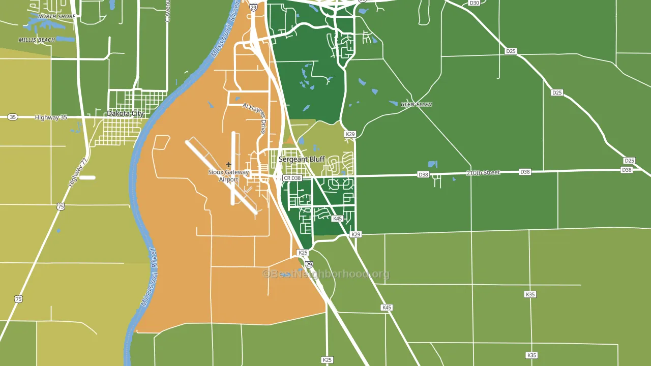 Sergeant Bluff, IA block-group voter-turnout map