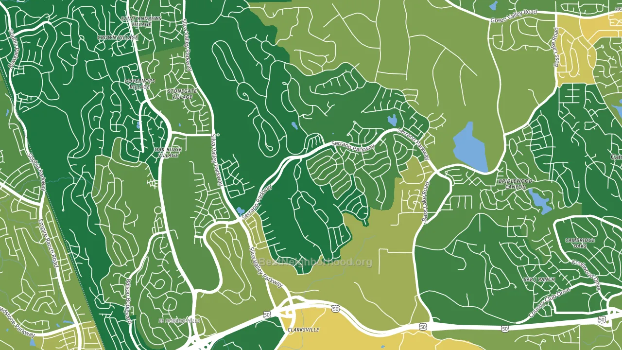 Serrano Village, El Dorado Hills, CA block-group voter-turnout map