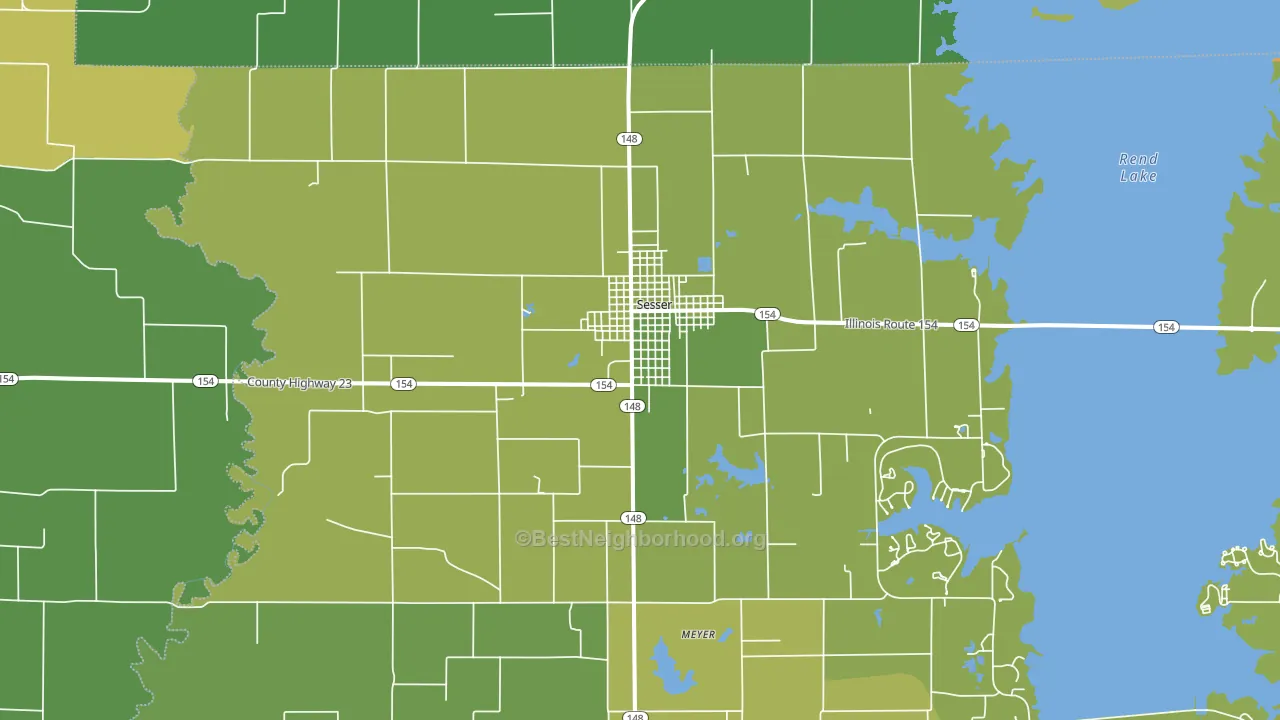 Sesser, IL block-group voter-turnout map