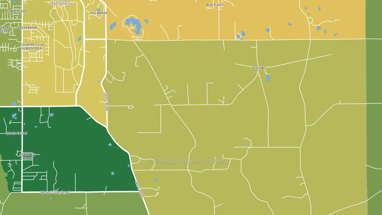 Sessums, MS block-group voter-turnout map