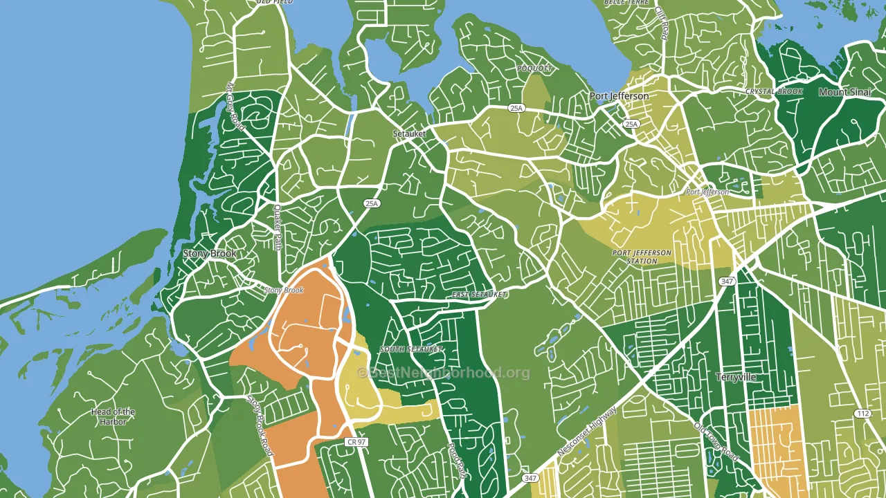 Setauket-East Setauket, NY block-group voter-turnout map