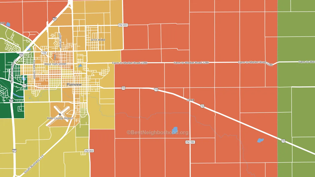 Seth Ward, TX block-group voter-turnout map