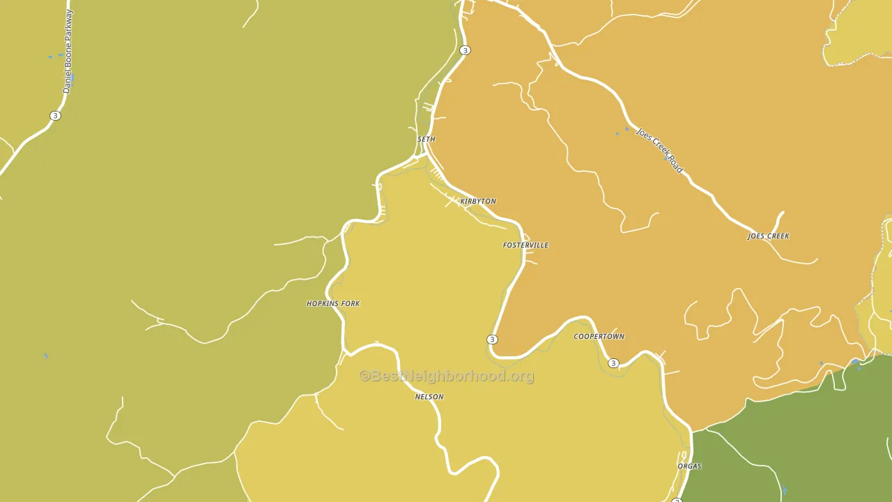 Seth, WV block-group voter-turnout map